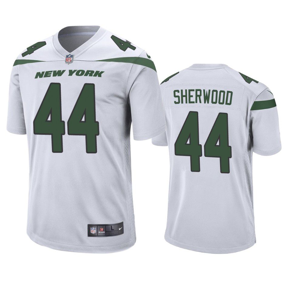 Men New York Jets #44 Jamien Sherwood Nike White Game NFL Jersey